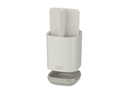 Joseph Joseph Easy-Store - Compact Toothbrush Holder Caddy Bathroom Storage- Ecru Small