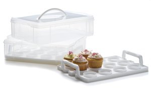 White 2-Layer Cupcake And Cookie Carrier