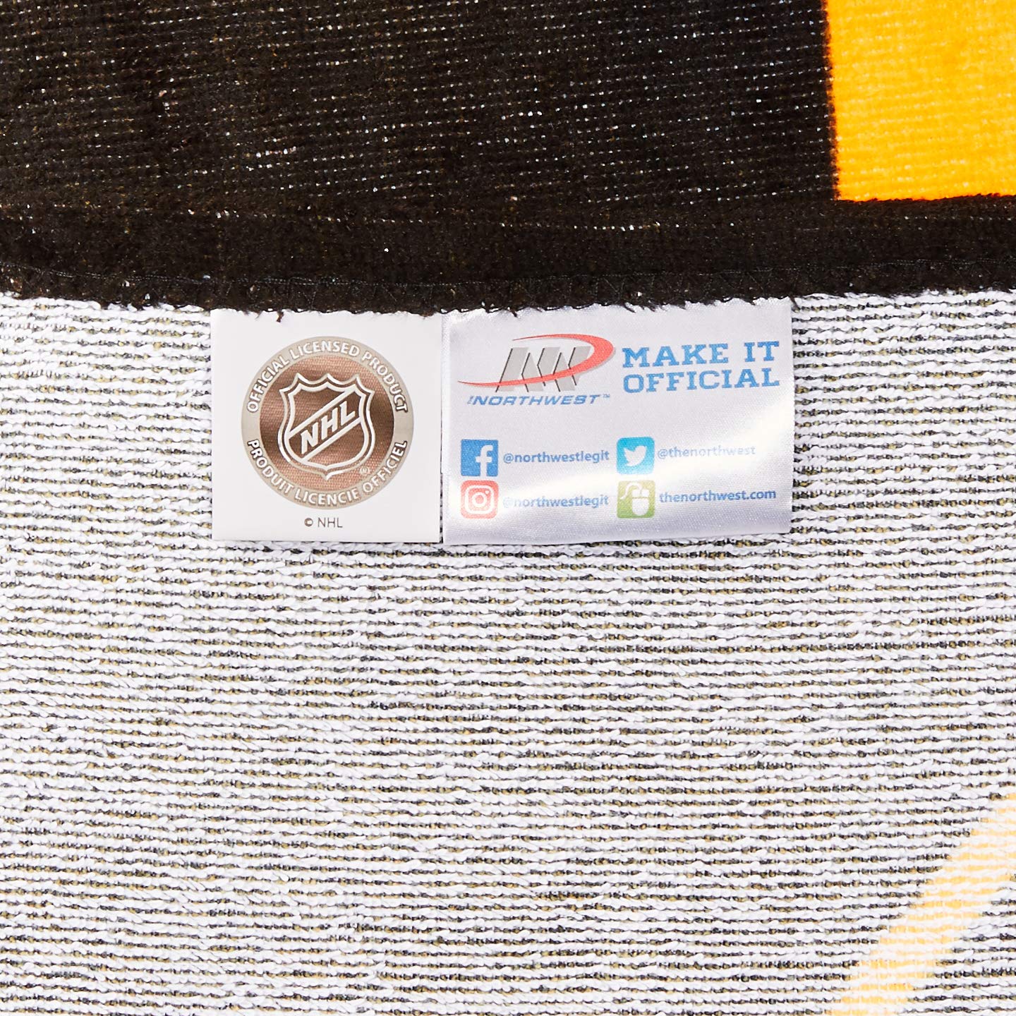 Northwest Nhl Boston Bruins Beach Towel, 30'' X 60'', Zone Read