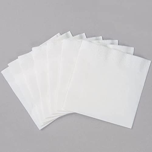 Classy Frosty White 2-Ply Beverage Napkins - Mid Count, 5''X 5'' (Pack 40) - Soft & Durable Material - Perfect For Parties & Eve