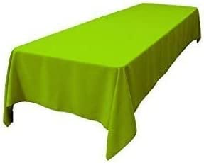LA Linen Polyester Poplin Rectangular Tablecloth  60 by 120-Inch  Lime