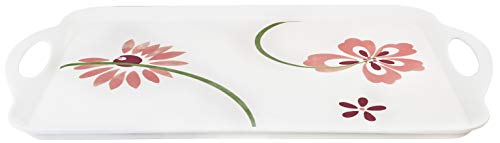 Reston Lloyd Melamine Serving/Ottoman, Rectangular Tray, Pretty Pink