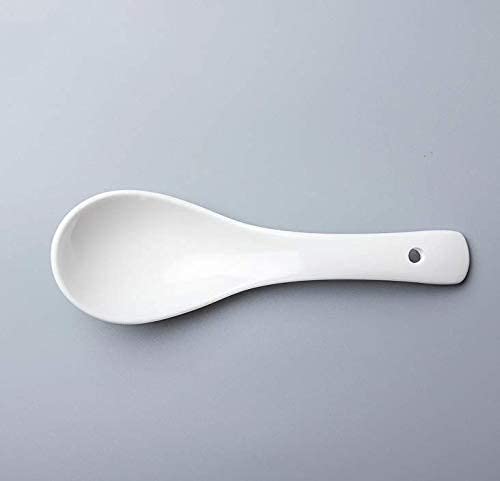 Raincart Latest Ceramic Soup And Dessert Spoon, Microwave Safe - Pack Of 6 (White),L-13 Centimeters