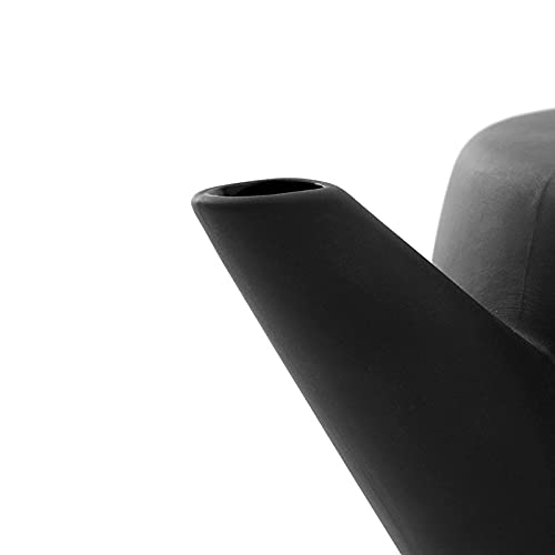 Viva Nicola Charcoal Porcelain Japanese Style Tea Pot - 40 Oz / 1.18L With Loose Leaf Tea Infuser Mesh, Stainless Steel Filter A