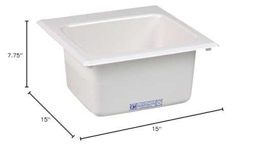 Mustee 20 Bar Sink, 15-Inch X 15-Inch, White