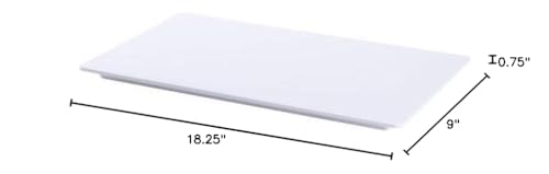 American Metalcraft Mel189 Endurance Melamine Flat Rectangular Platter, 18'' X 9'', White