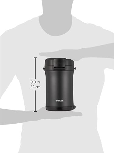 Tiger Thermos Lwu-A202-Km Tiger Thermos Thermal Lunch Box, Stainless Steel, Lunch Jar, Rice Bowl, Approx. 4 Cups, Black