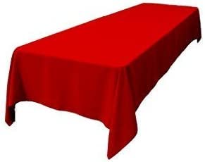 LA Linen Polyester Poplin Rectangular Tablecloth  60 by 120-Inch  Red