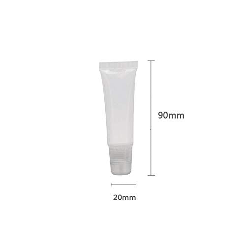 10Pcs 15Ml 0.5Oz Transparent Empty Mini Plastic Lip Gloss Soft Tubes With Screw Cap Lip Balm Hand Cream Holder Diy Reusable Refi