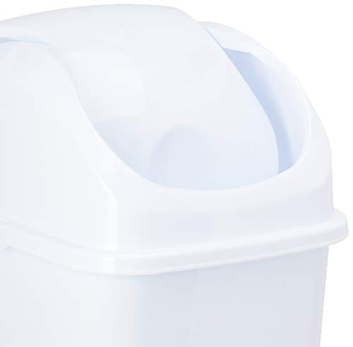 Superio Medium Trash Can With Lid 4.5 Gallon Plastic Swing Top Garbage Can Slim Waste Bin For Under Sink/Cabinet, Laundry Room,