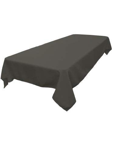 LA Linen Polyester Poplin Rectangular Tablecloth  60 by 120-Inch  Charcoal