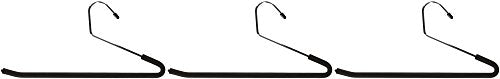 Whitmor Chrome & Foam Slack Hangers, S/3, Black, 0.46 X 14.375 X 6.5 Inch