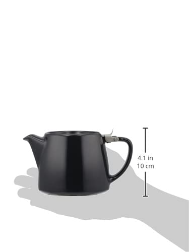 Forlife Stump Teapot With Sls Lid And Infuser, 18-Ounce, Black Graphite