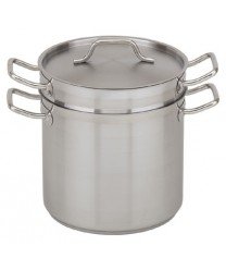 Royal Industries Double Boiler With Lid, 12 Qt, 10.2'' X 9.3'' Ht, Stainless Steel, Commercial Grade - Nsf Certified