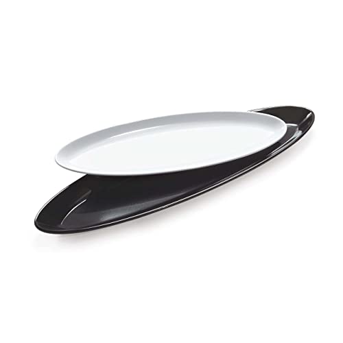 G.E.T. Ml-252-Bk 20 Oz, 16'' X 5'' Oval Platter, Black, Large