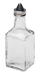 6 Oz. (Ounce) Tabletop Oil And Vinegar Cruet Glass Bottle Bottles Cruets Dispenser W/Chrome Plated Caddy Holder, Two (2) Cruet B