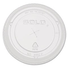 Straw-Slot Cold Cup Lids, 16Oz Cups, Clear, 100/Pack