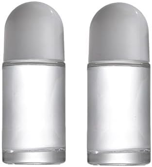 2Pcs White 50ML Glass Empty Roller Bottles with Plastic Roller Ball, Roll On Bottles Containers Leak Proof Massage Roller Ball w