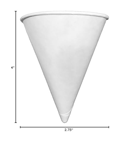 MC Distributors Cone Cup & Dispenser Bundle - Genpak Compostable 4.5 oz. Paper Cone Water Cup 4-Pack & San Jamar C3165FBL Wall Mount Dispenser Tube