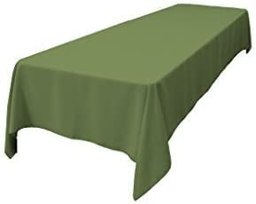 LA Linen Polyester Poplin Rectangular Tablecloth  60 by 120-Inch  Dark Sage