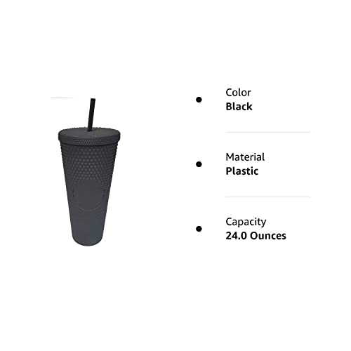 Starbucks Plastic 2021 Black Matte Studded Venti Tumbler, 24 Oz