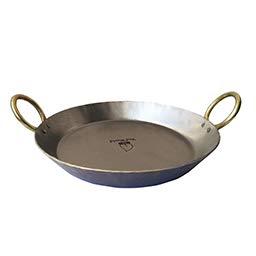Vedworld Flat Iron Kadai | Fry Pan Original Loha | Iron | Lokhand With Iron Handle (9 Inches)