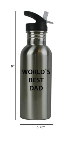 Engraved Cases World'S Best Dad Stainless Steel Silver Water Bottle - Great Gift For Father'S Day, Birthday For Dad, Grandpa, Pa