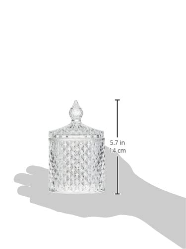 Rocktrend Home Decorative Butterfly Candy Jar Candy Dish Candy Buffet Storage Container Clear Crystal Diamond Faceted Jar With C