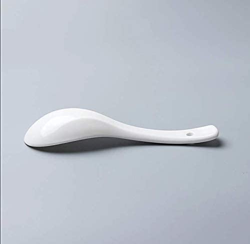 Raincart Latest Ceramic Soup And Dessert Spoon, Microwave Safe - Pack Of 6 (White),L-13 Centimeters