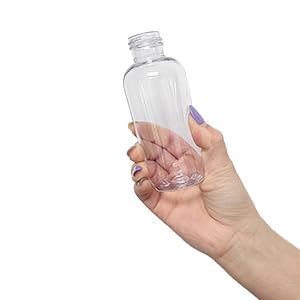 Ljdeals 4 Oz Clear Plastic Empty Bottles With Black Disc Top Caps, Refillable Cosmetic Containers For Shampoo, Lotions, Cream An