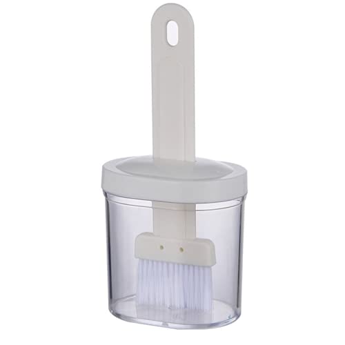 Kddom 1 Piece Oil Bottles With Brush Kitchen Oil Bottle Brush Sauce Bottle Brush Barbecue Brush(White)