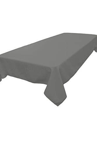 LA Linen Polyester Poplin Rectangular Tablecloth  60 by 102-Inch  Dark Gray