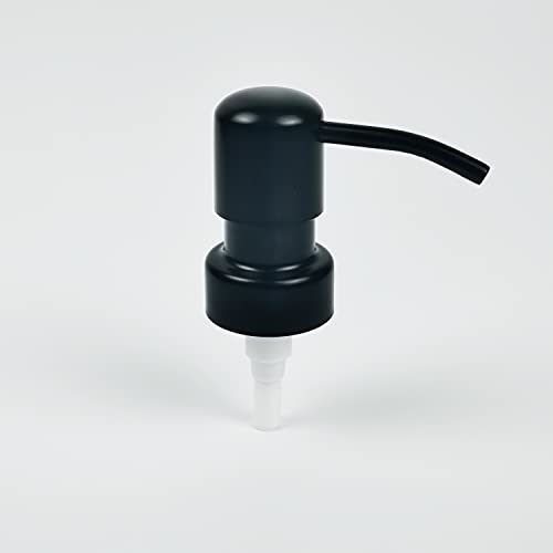 Lexxon Black Soap Lotion Dispenser Replacement Pump Stainless Steel Fit Standard 8Oz / 16Oz Boston Round Bottles (2)