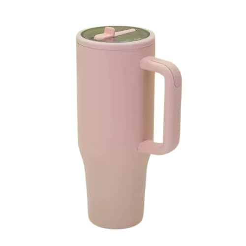 ABRIMA Tumbler with Handle and Lid, Vacuum Insulated Water, Cold for 29 Hours, Travel Mug, Thermos, BPA Free, (Peach) Large Tumb