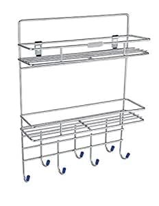 Gladnes Double Layer Stainless Steel Key Holder for Office, Home || Bathroom Storage Shelf Rack