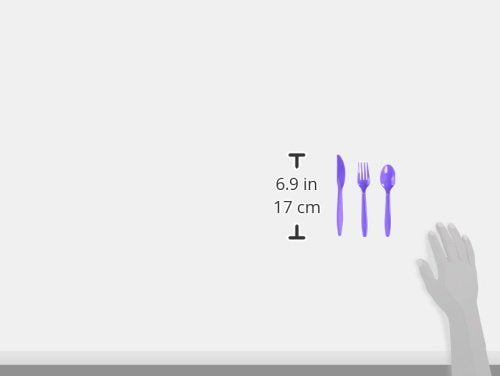 New Purple Plastic Heavy Weight Assorted Cutlery (200 Count) - Premium Disposable Plastic And Sturdy Cutlery, Perfect For Home U