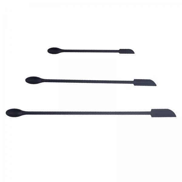 Ecomistiq 2X3X Mini Silicone Spatula Set Food Scraper Durable Small Spoon For Cosmetic Black | Cooking Utensils Kitchen Tools & 