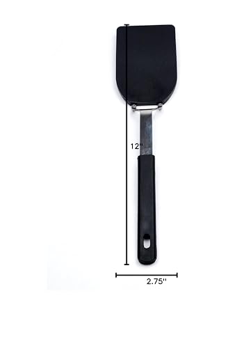 RSVP International Kitchen Tool Collection Flexible Nylon Spatula  Stainless Steel Handle  12x2.75''  Black