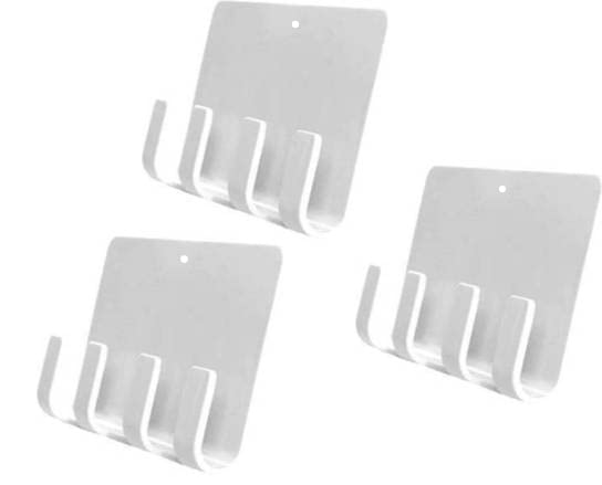 DSNS Mobile Wall Stand for Charging Unbreakable Wall Mounted Key Chain Stand with 4 Hooks|Pack of 3 White