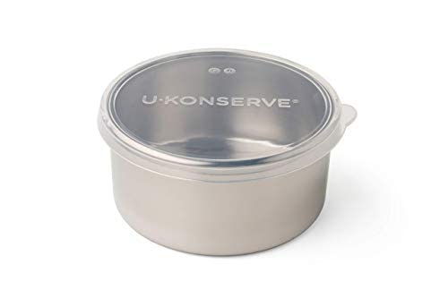 U Konserve Stainless Steel Round Food Storage Bento Box Container, Leak Proof Silicone Lid Dishwasher Safe - Plastic Free, 16Oz