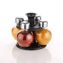 Ngel Kitchenware Plastic 4 Pcs/Jar Revolving Spice Rack/Masala Rack/Masala Box Condiment Set Of 4
