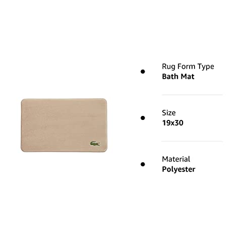 Lacoste Crocodile Bath Mat, Memory Foam Rug, Sand