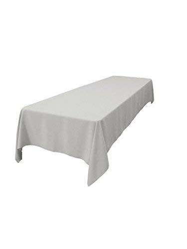 LA Linen Polyester Poplin Rectangular Tablecloth  60 by 126-Inch  Light Gray