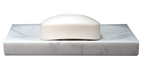 Craftsofegypt White Marble Soap Dish - Polished And Shiny Marble Dish Holder - Beautifully Crafted Bathroom Accessory