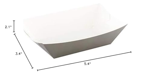 Restaurantware Bio Tek 1 Pound Food Boats 50 Disposable Paper Food Trays - Heavy-Duty Greaseproof Gray Paper Food Boats For Snac