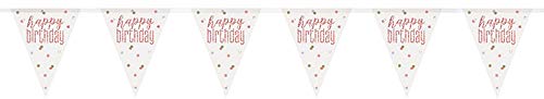 Unique 84835'' Happy Birthday Rose Gold Plastic Pennant Banner-9' | Prismatic 1 Pc