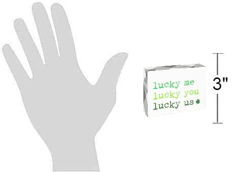 Collins Painting St. Patrick's Day Mini Wood Block Sign (Lucky Us), 3inch