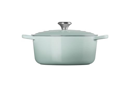 Le Creuset Enameled Cast Iron Signature Round Dutch Oven With Lid, 5.5 Quart, Sea Salt