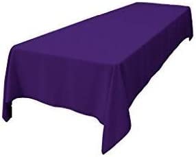 LA Linen Polyester Poplin Rectangular Tablecloth  60 by 120-Inch  Purple