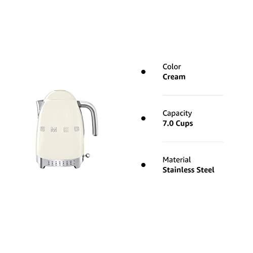 Smeg Cream Stainless Steel 50'S Retro Variable Temperature Kettle